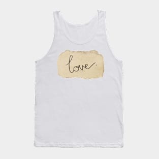 love written in vintage paper cut out Tank Top